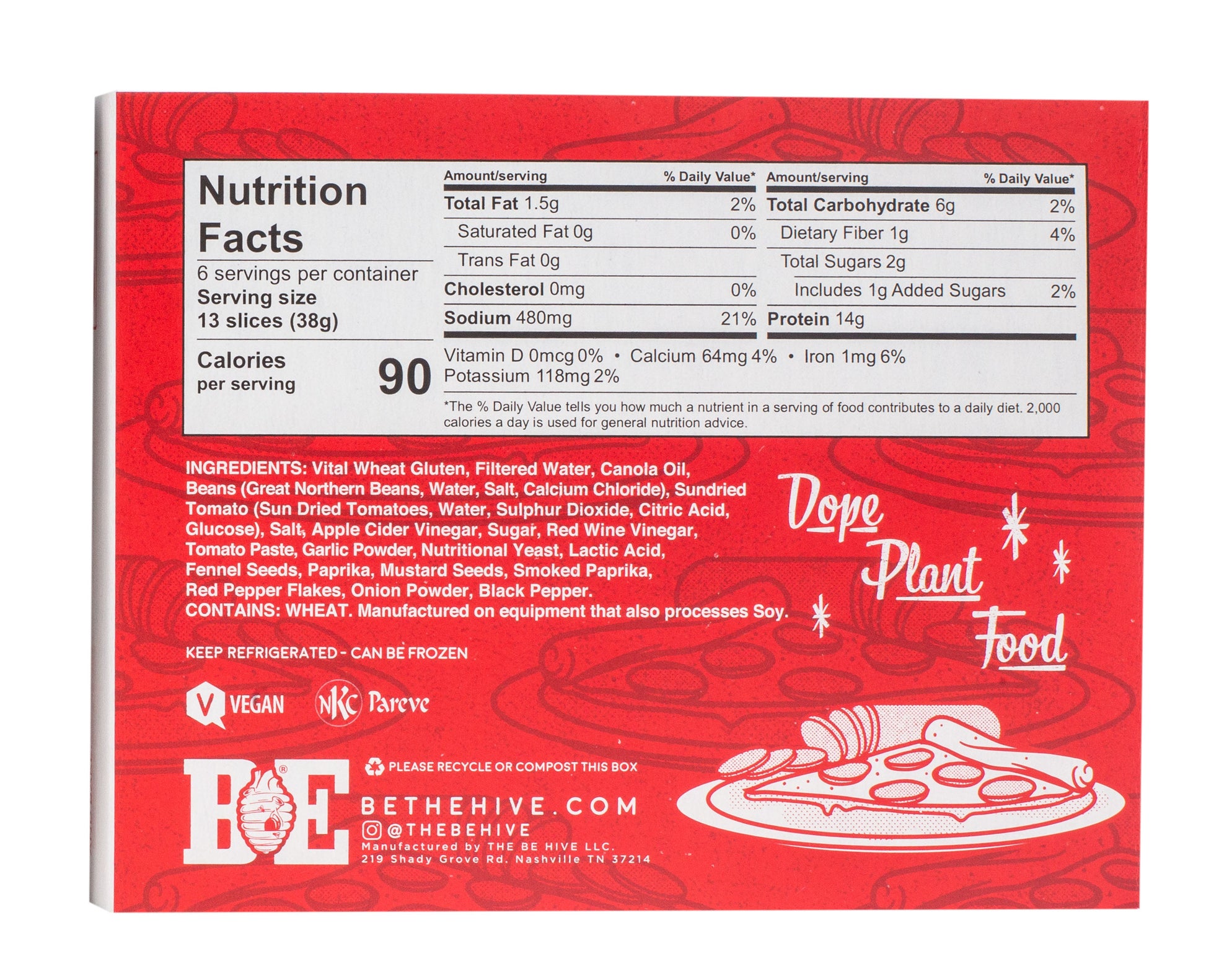 Vegan pepperoni nutrition facts image